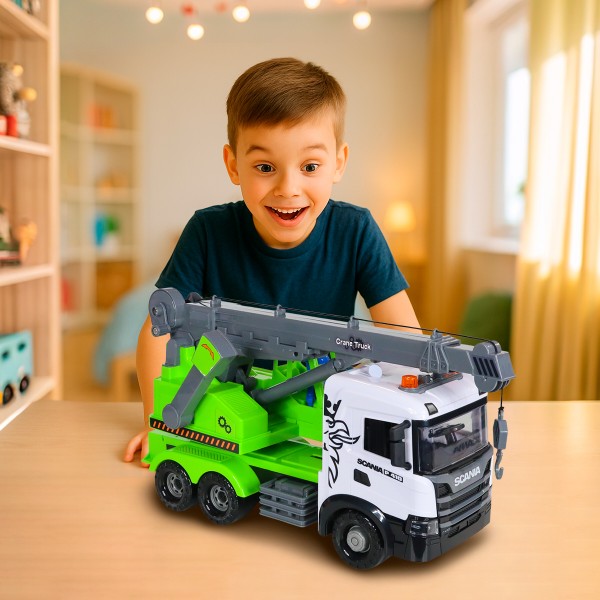 Фото - Наземная спецтехника TechnoDrive Mid Truck – АВТОКРАН SCANIA (свет, звук) (3006KS)